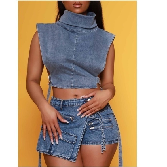 Pants - Denim Cargo Skort